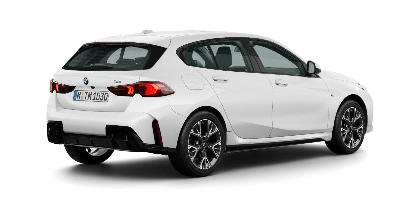 BMW BMW 1er in Weiß von hinten BMW BMW 1er in Weiß von hinten