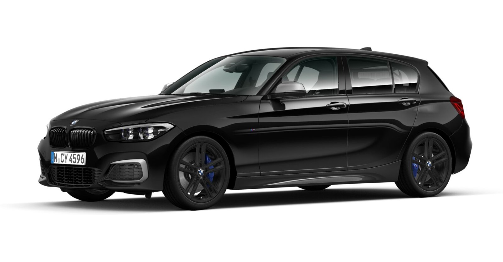 BMW M140i xDrive in Schwarz von vorne