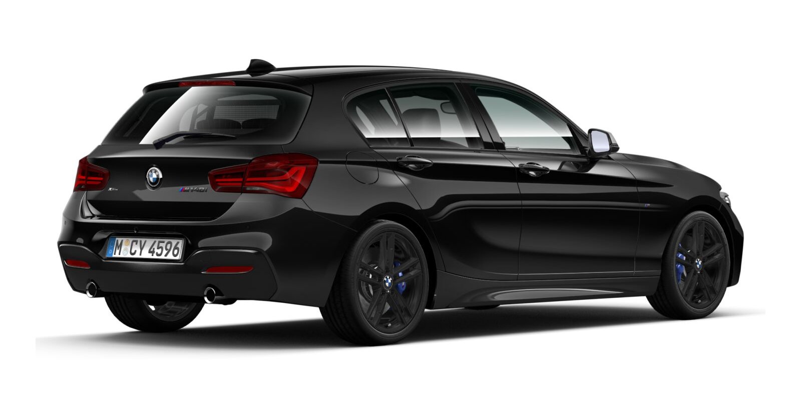 BMW BMW 1er in Schwarz von hinten