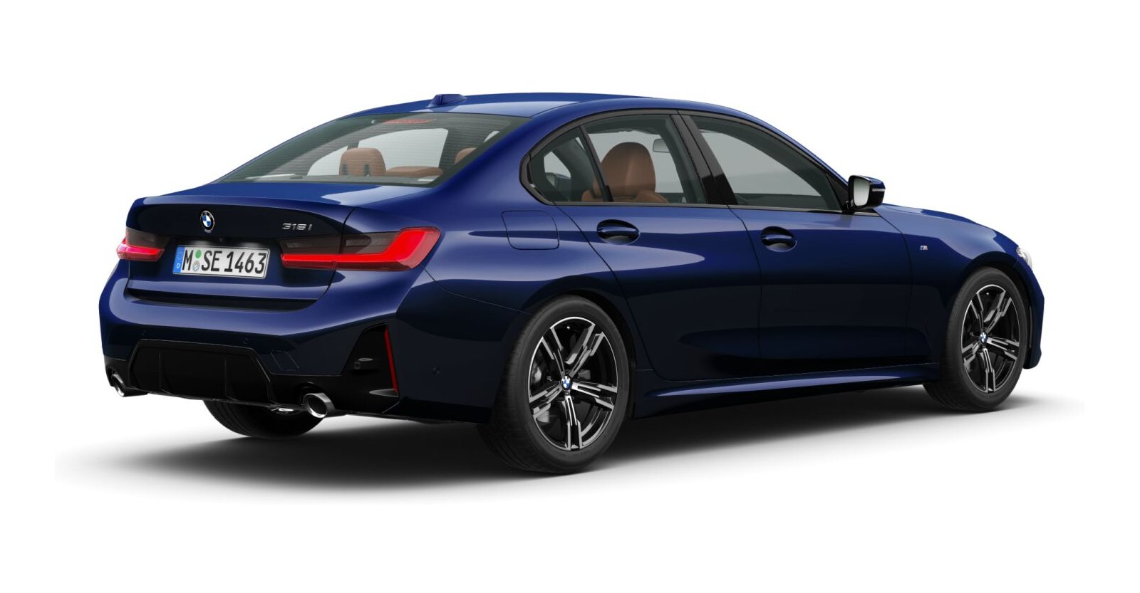 BMW BMW 3er in Blau von hinten