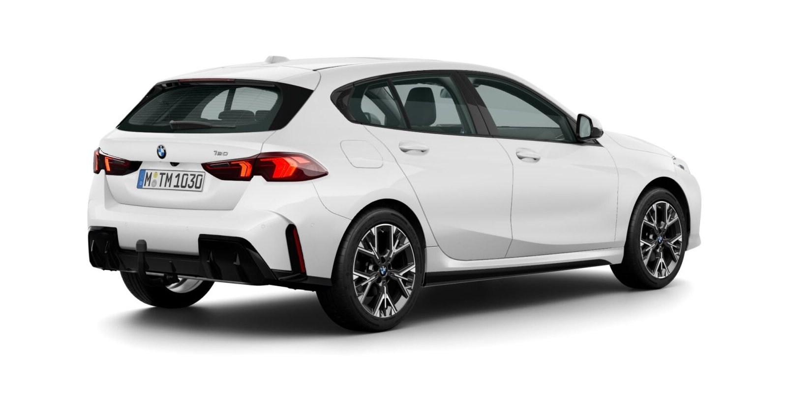 BMW BMW 1er in Weiß von hinten BMW BMW 1er in Weiß von hinten