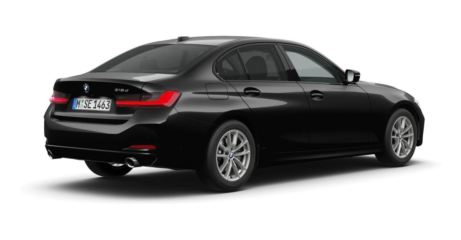 BMW BMW 3er in Schwarz von hinten BMW BMW 3er in Schwarz von hinten