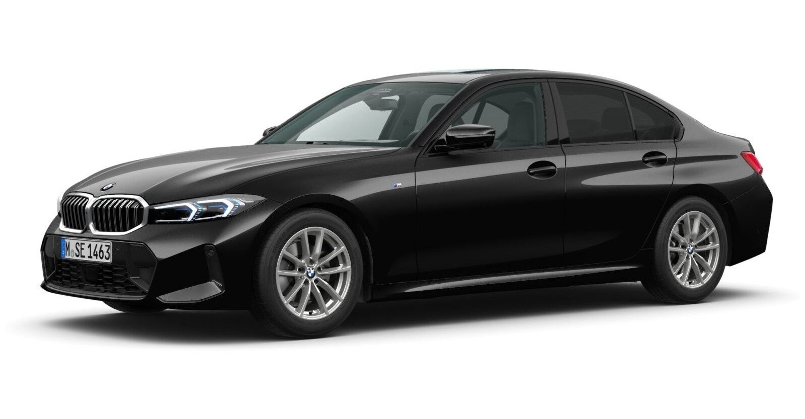 BMW BMW 3er in Schwarz von vorne BMW BMW 3er in Schwarz von vorne