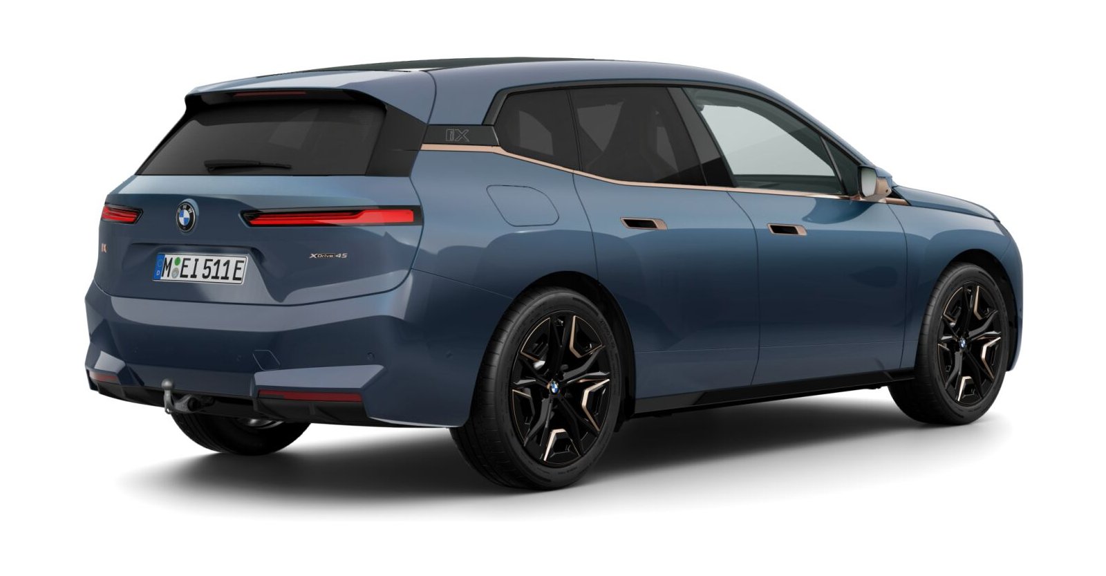 BMW BMW I in Blau von hinten