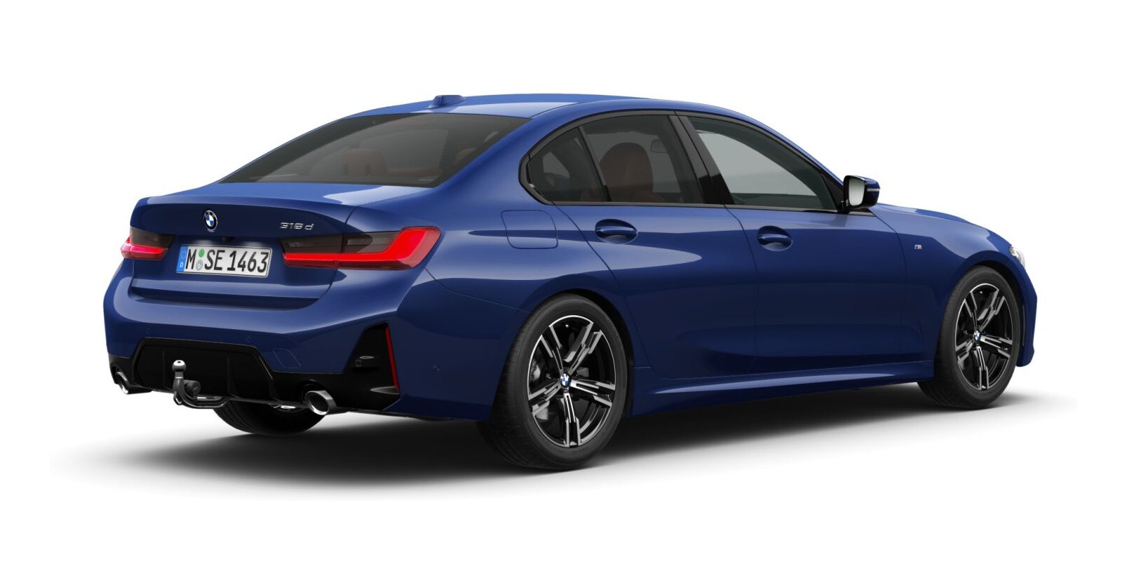 BMW BMW 3er in Blau von hinten