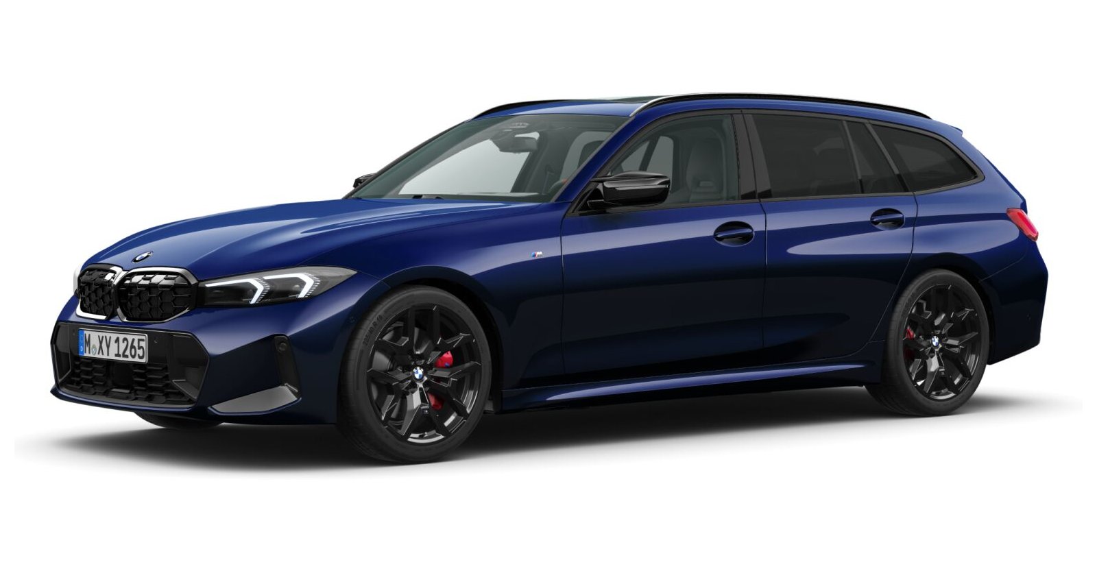 BMW M340d xDrive Touring in Blau von vorne