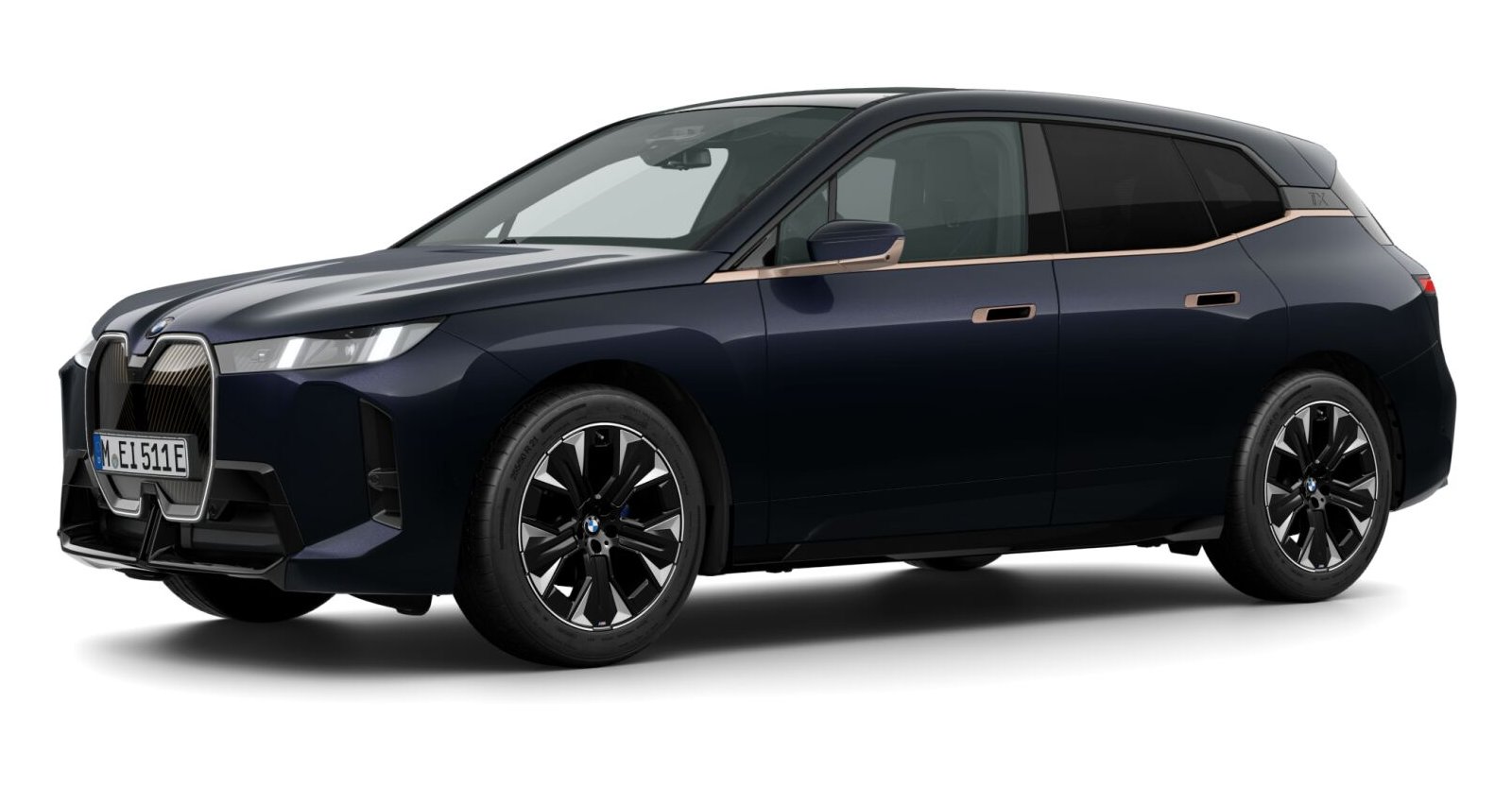 BMW iX xDrive45 in Schwarz von vorne