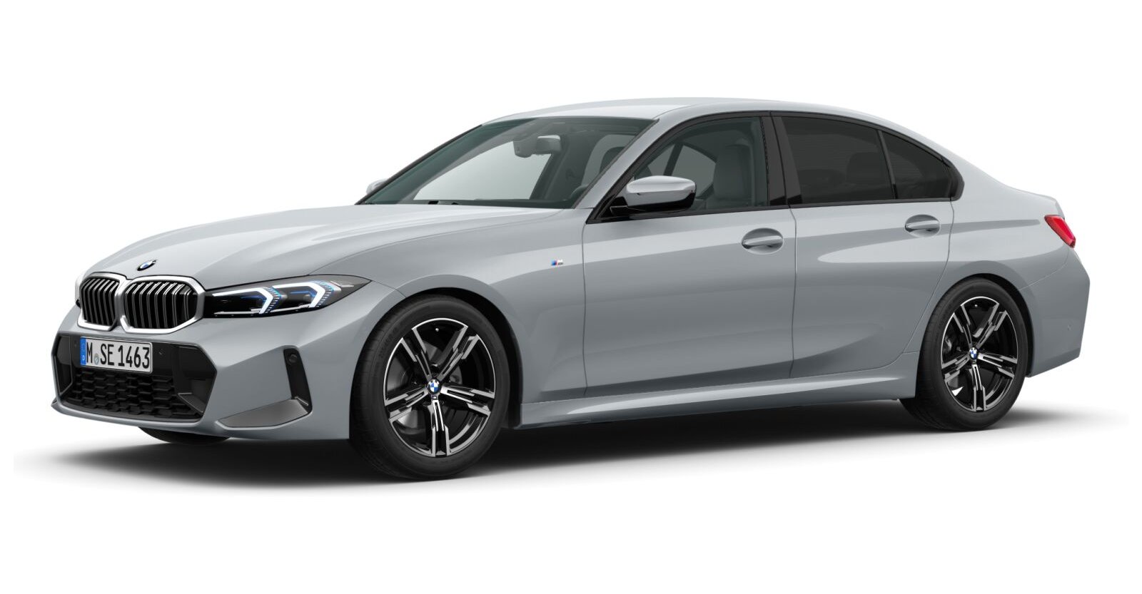 BMW 318d Limousine in Grau von vorne