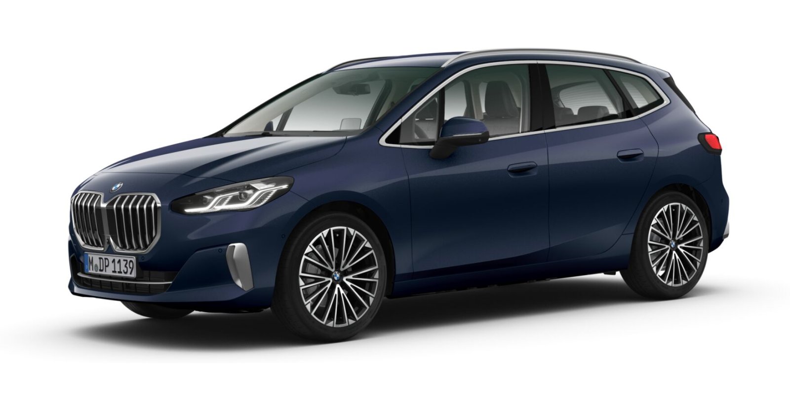 BMW 220i Active Tourer in Blau von vorne