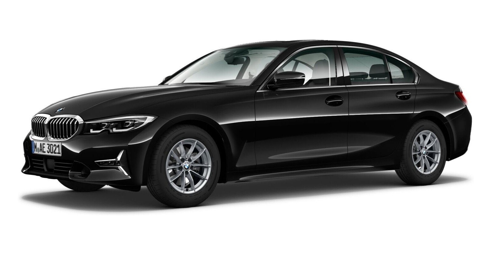 BMW 330d Limousine in Schwarz von vorne