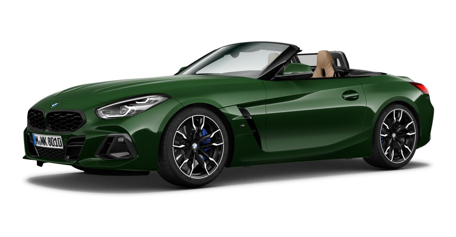 BMW Z4 M40i in Grün von vorne BMW Z4 M40i in Grün von vorne