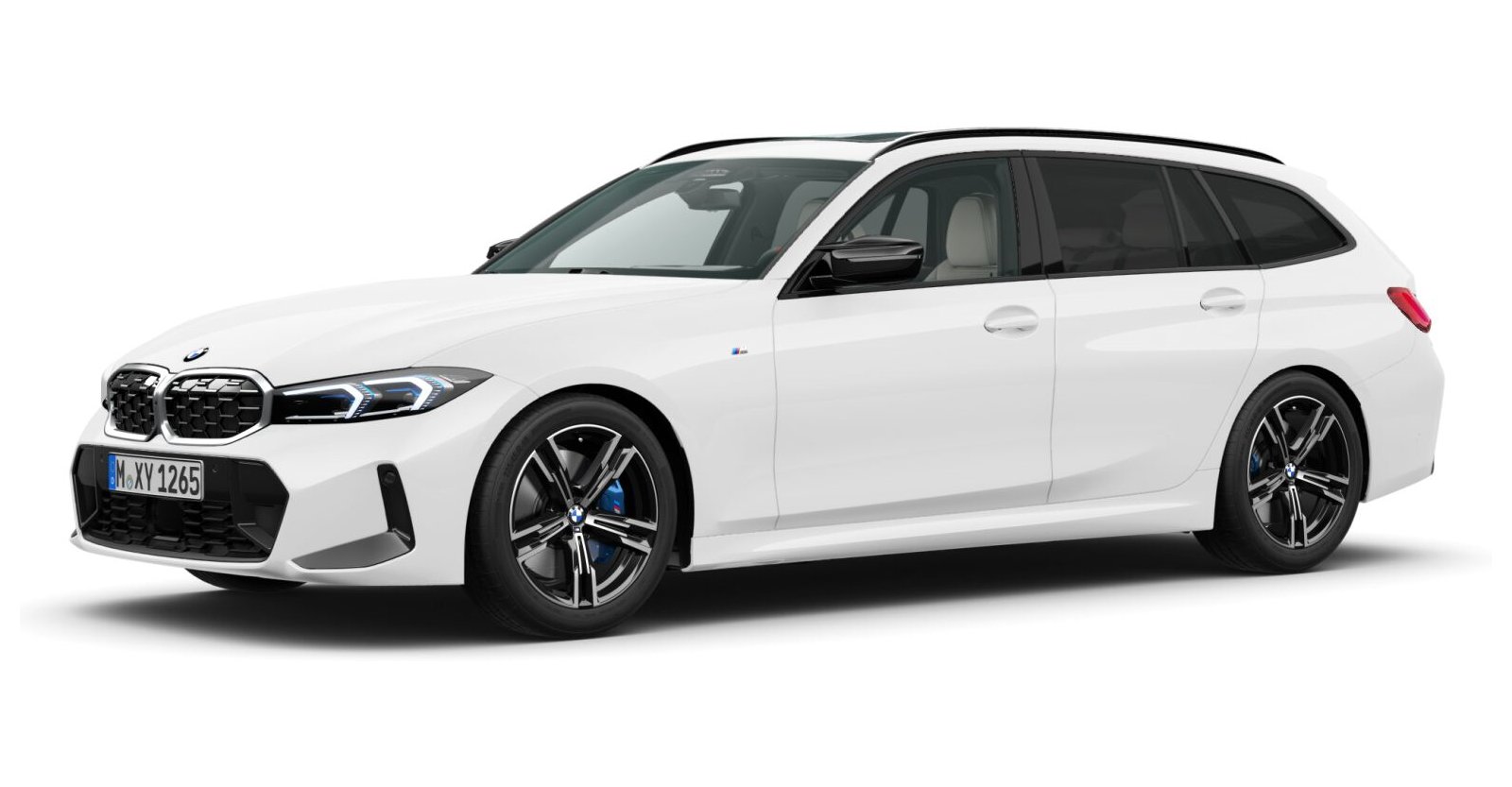 BMW M340i xDrive Touring in Weiß von vorne