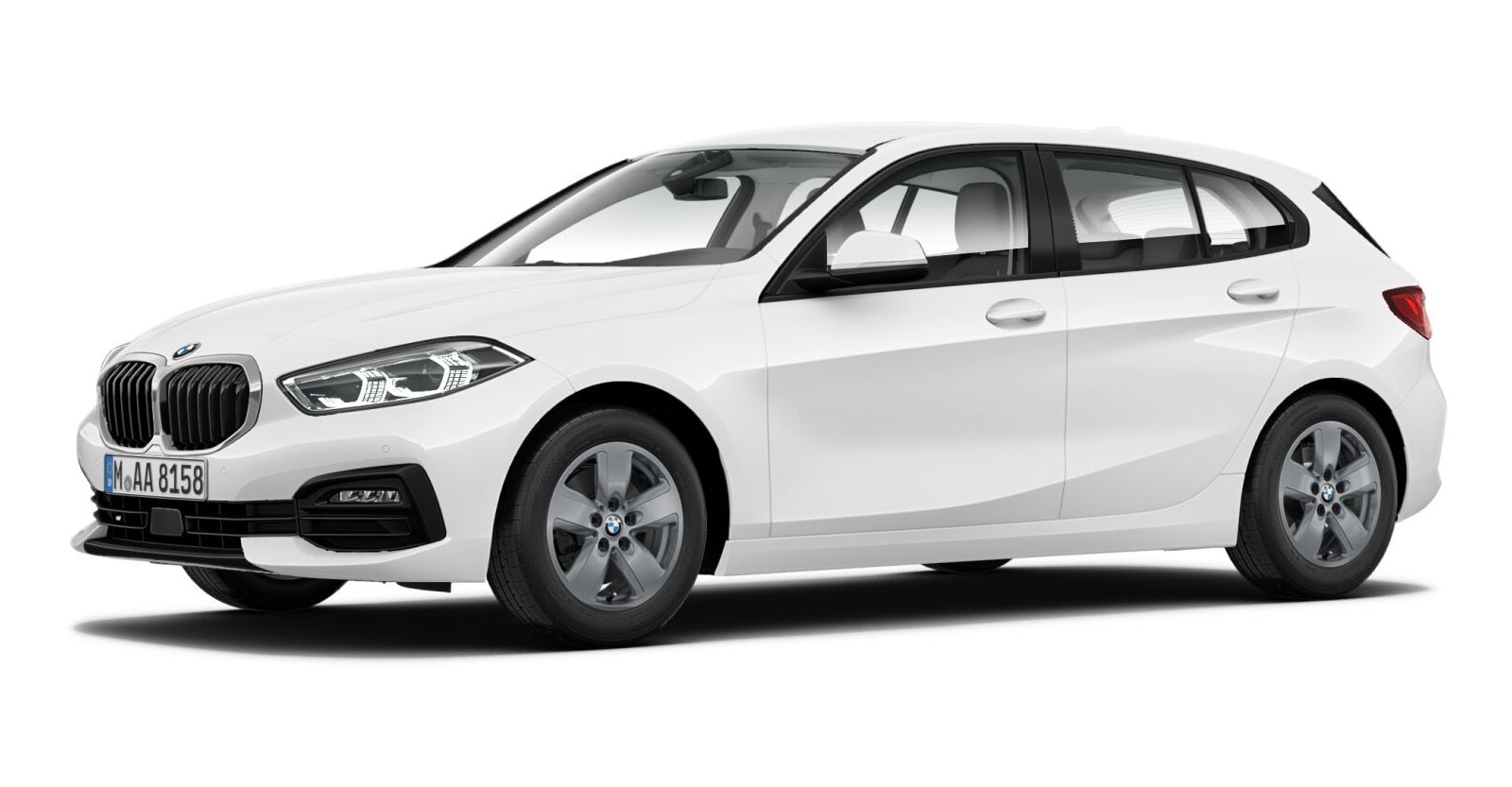 BMW 118i in Weiß von vorne BMW 118i in Weiß von vorne