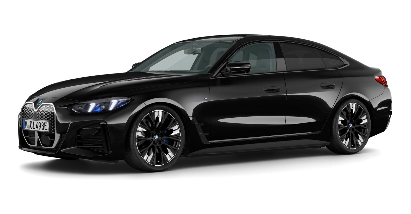 BMW i4 xDrive40 Gran Coupé in Schwarz von vorne BMW i4 xDrive40 Gran Coupé in Schwarz von vorne