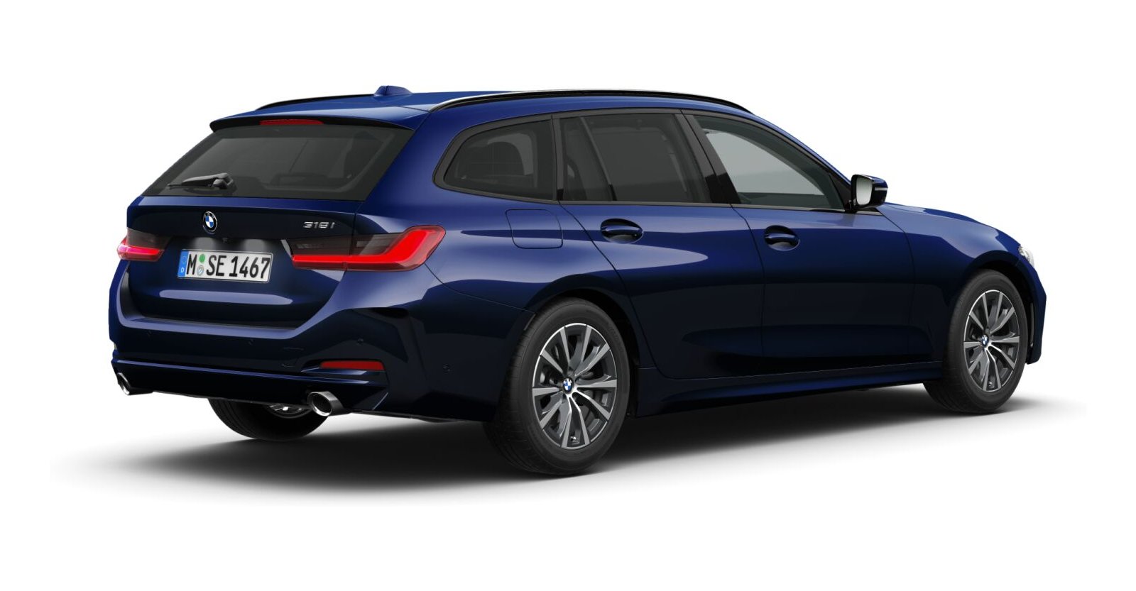BMW BMW 3er in Blau von hinten