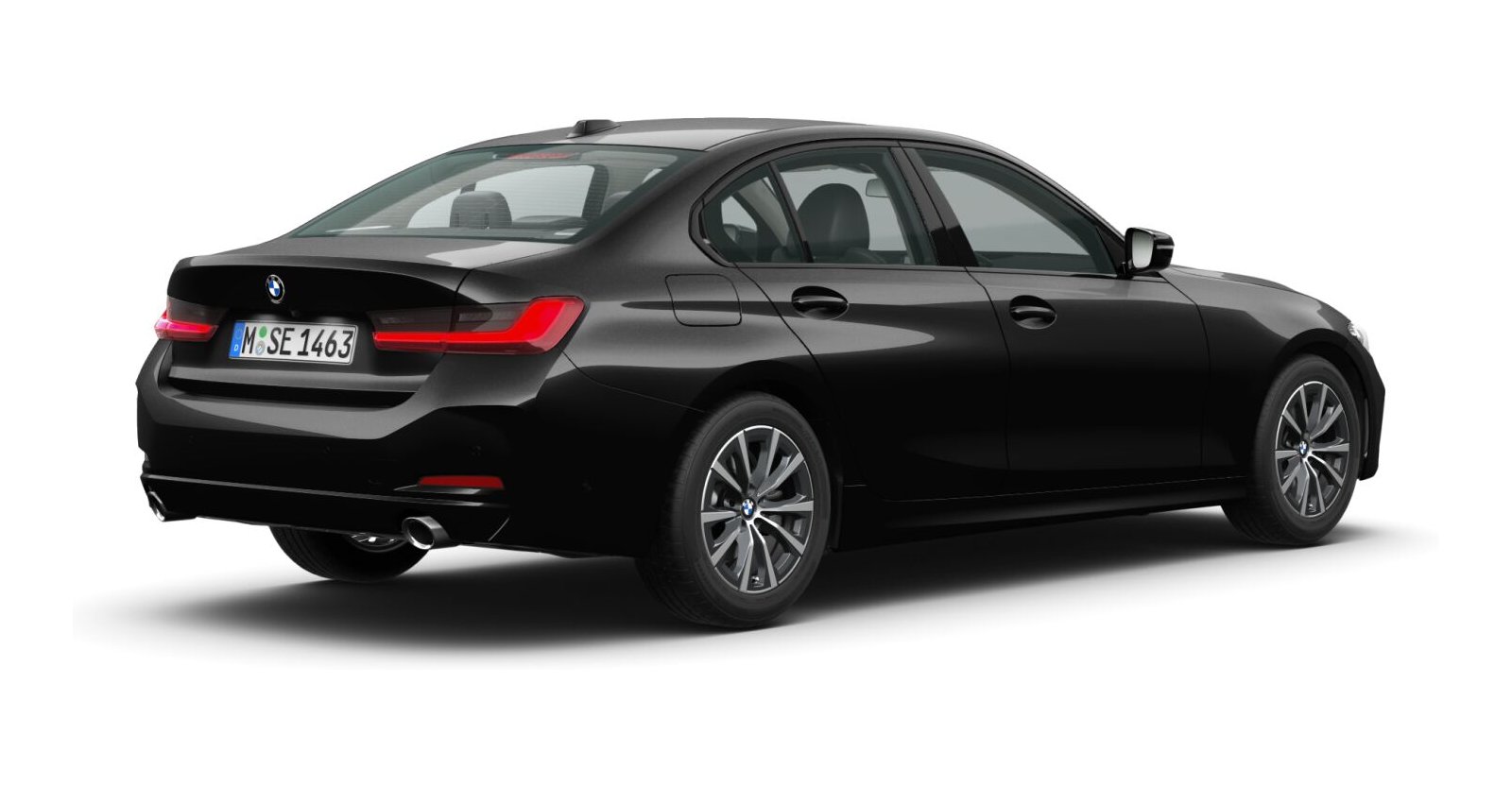 BMW BMW 3er in Schwarz von hinten BMW BMW 3er in Schwarz von hinten