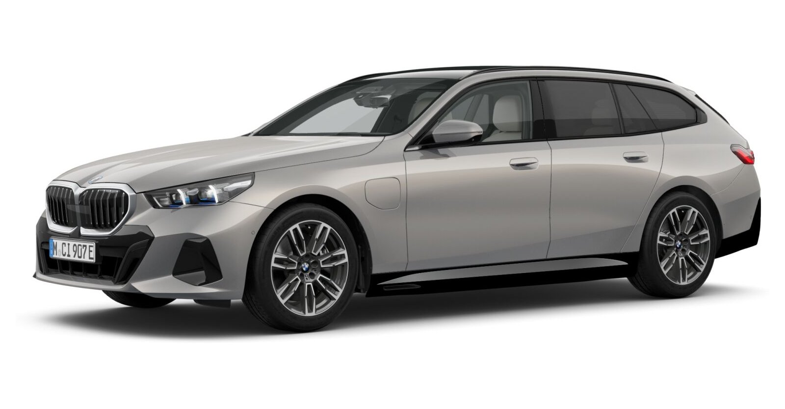 BMW 550e xDrive Touring in Grau von vorne BMW 550e xDrive Touring in Grau von vorne