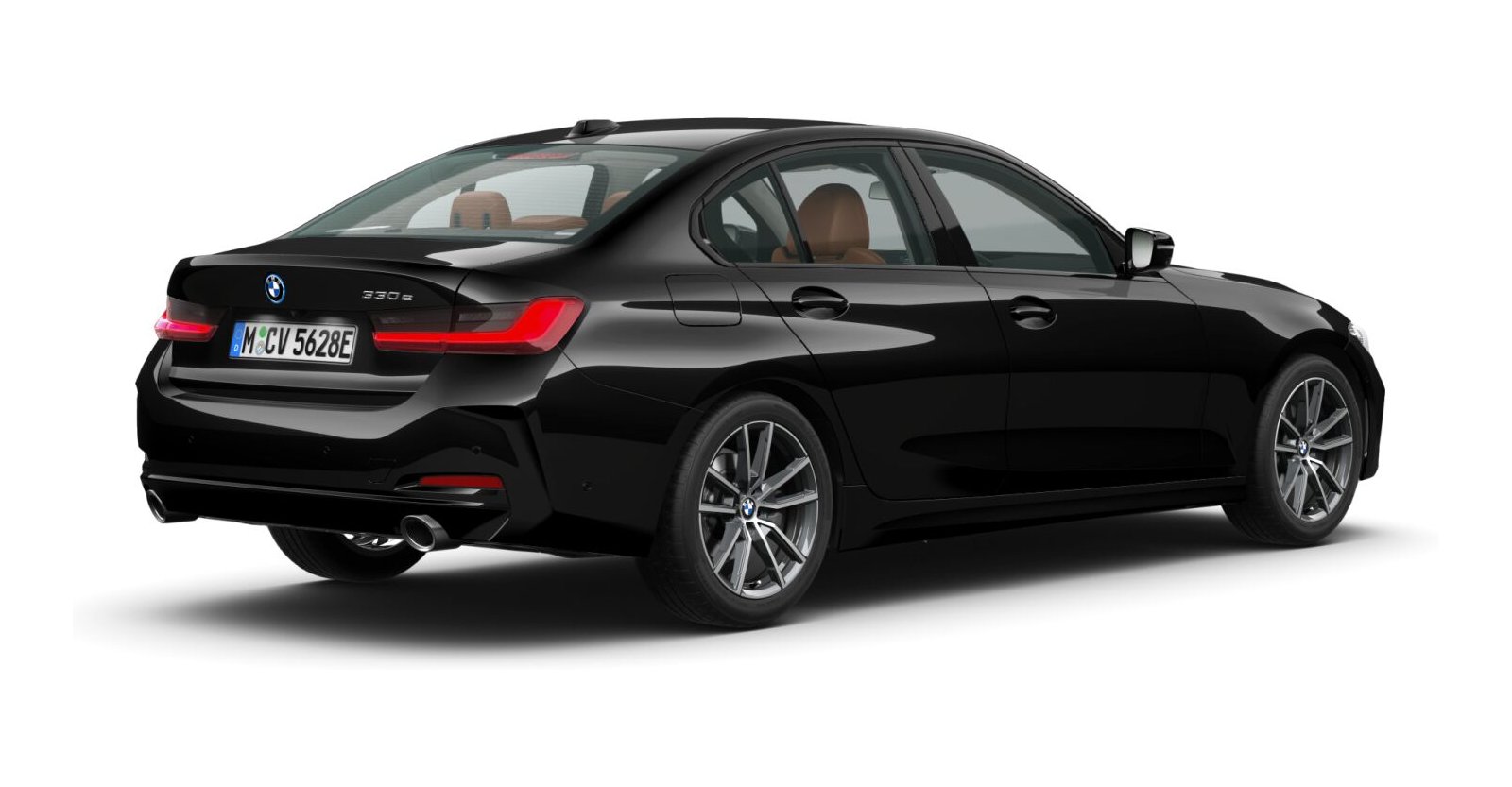 BMW BMW 3er in Schwarz von hinten