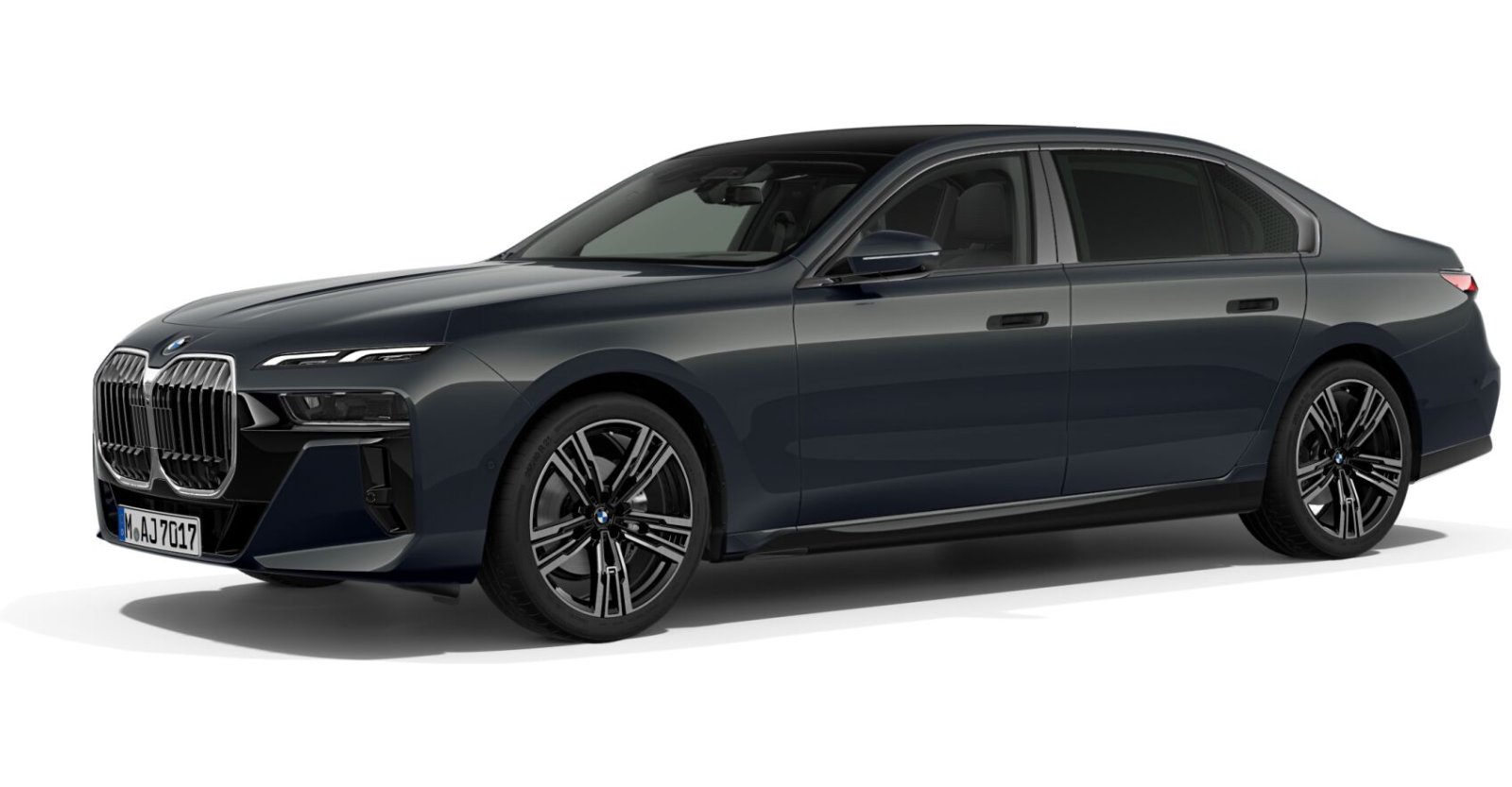BMW 740d xDrive Limousine in Grau von vorne