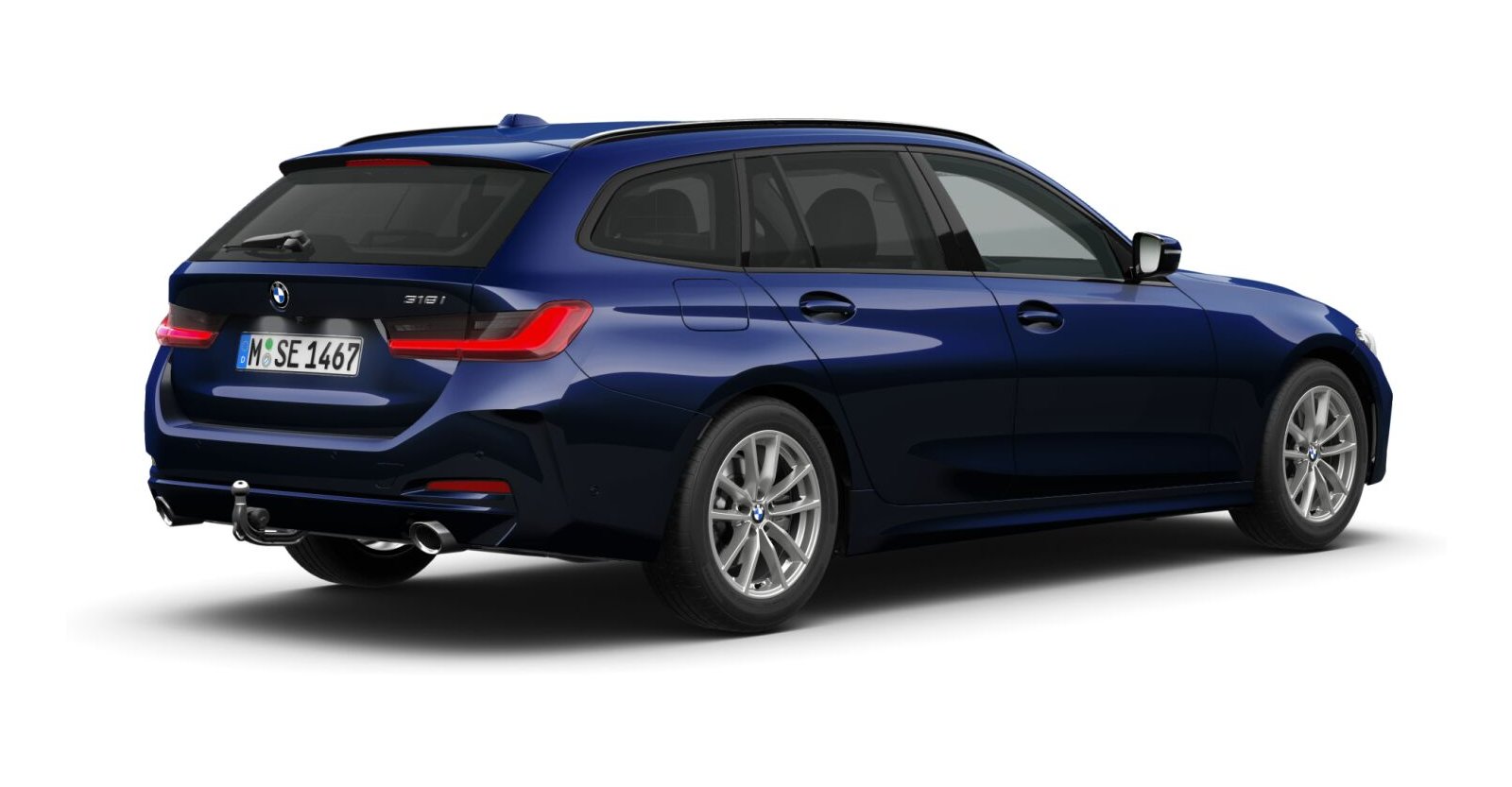 BMW BMW 3er in Blau von hinten