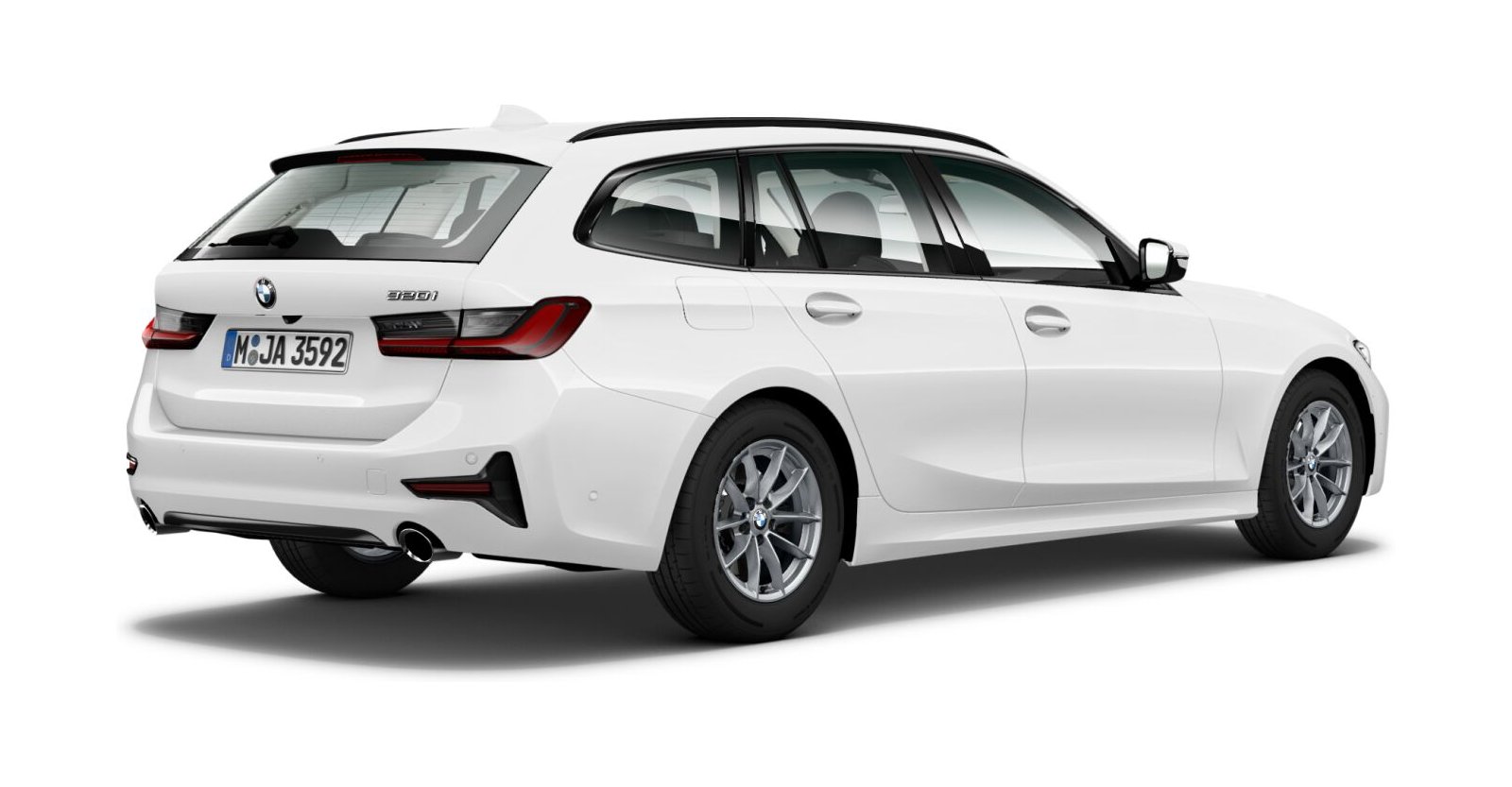 BMW BMW 3er in Weiß von hinten BMW BMW 3er in Weiß von hinten