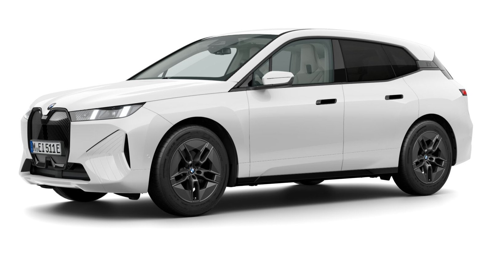 BMW iX xDrive45 in Weiß von vorne