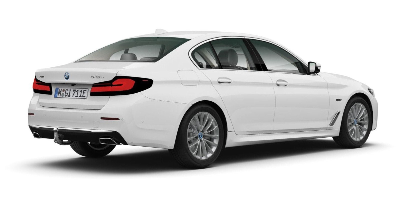 BMW BMW 5er in Weiß von hinten BMW BMW 5er in Weiß von hinten