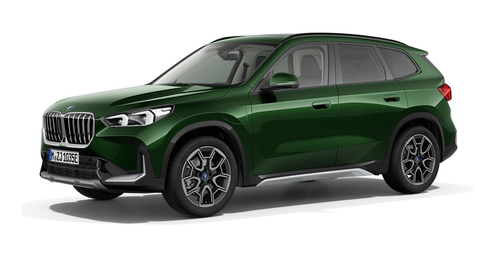 BMW X1 xDrive30e in Gr&uuml;n von vorne
