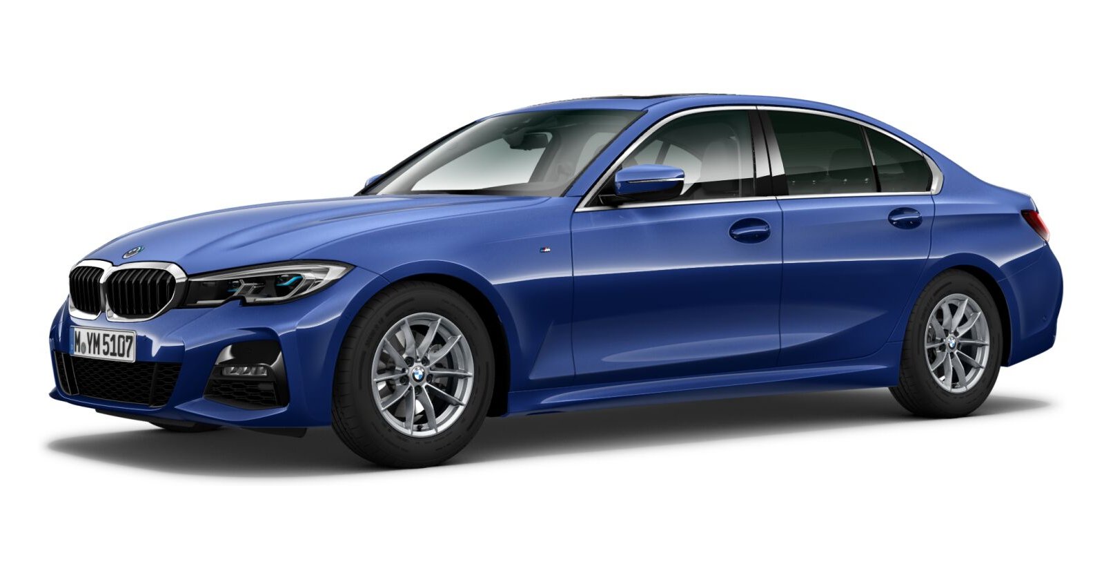 BMW 320i Limousine in Blau von vorne BMW 320i Limousine in Blau von vorne