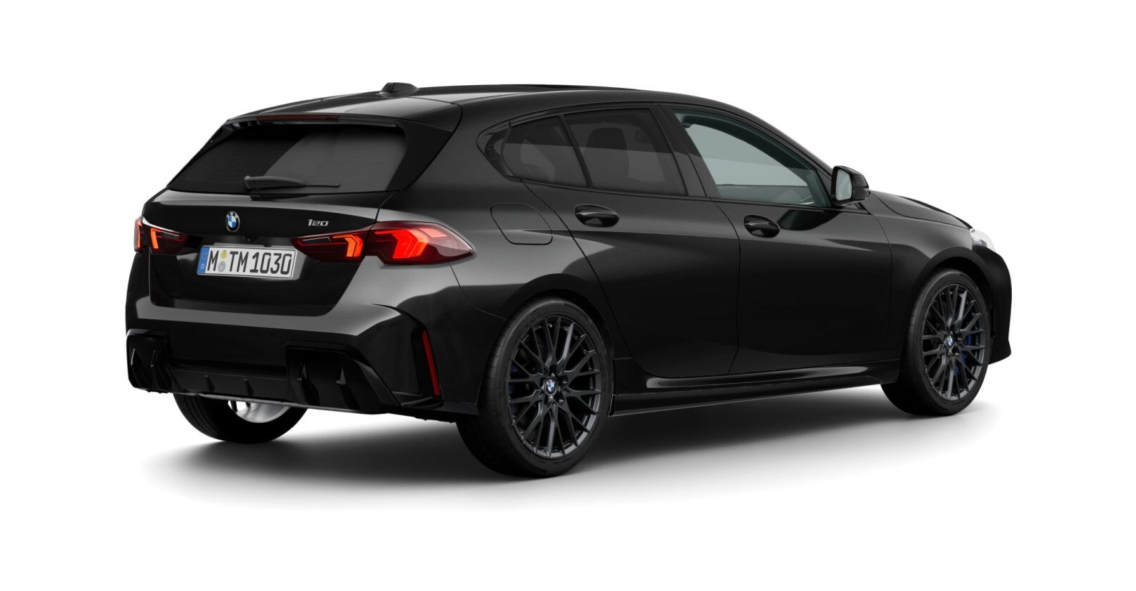 BMW BMW 1er in Schwarz von hinten
