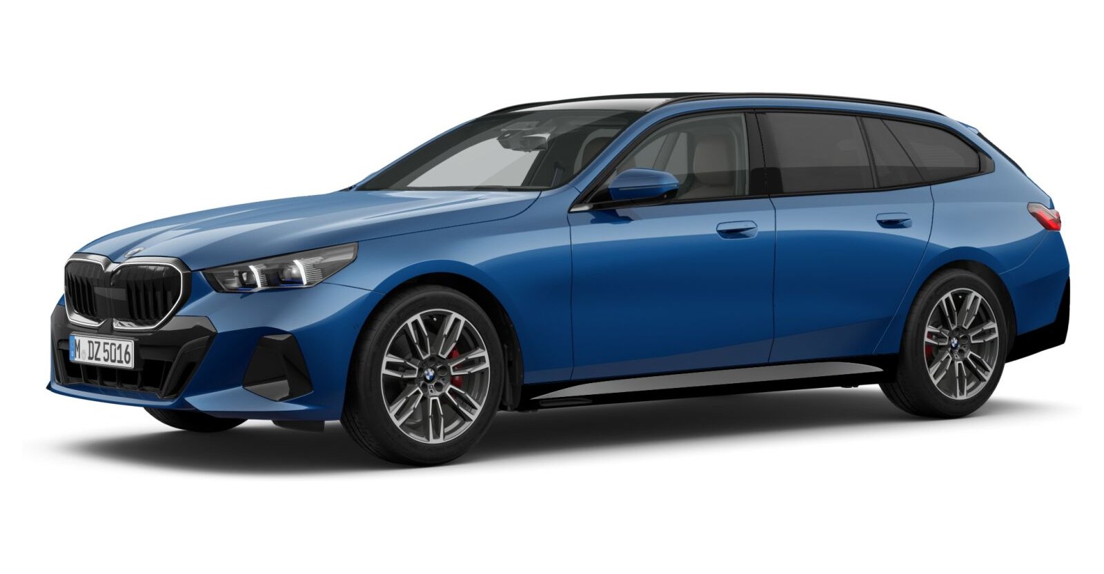 BMW 520d xDrive Touring in Blau von vorne