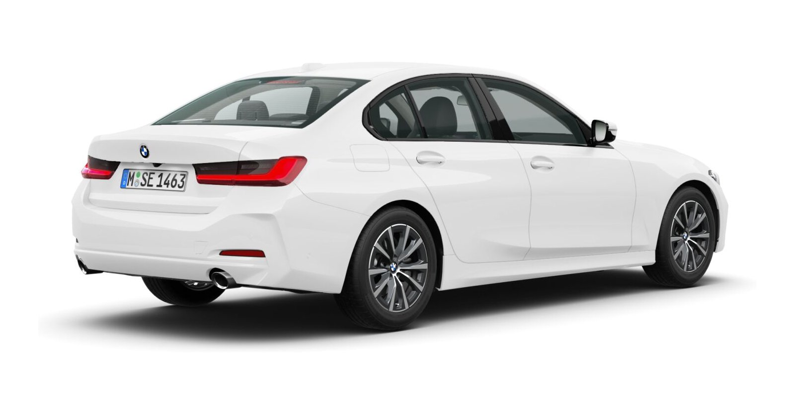 BMW BMW 3er in Weiß von hinten BMW BMW 3er in Weiß von hinten