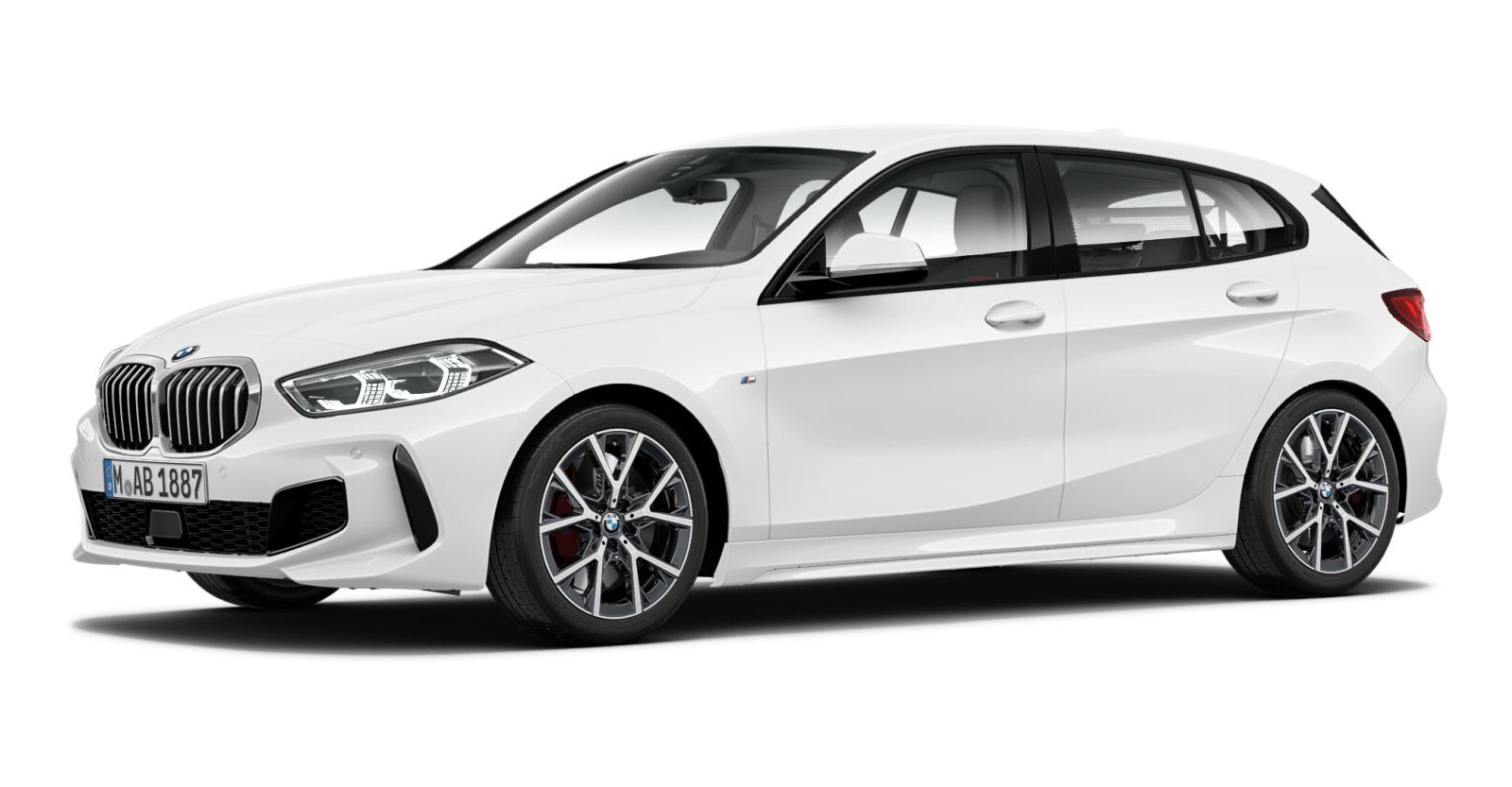 BMW 128Ti in Weiß von vorne