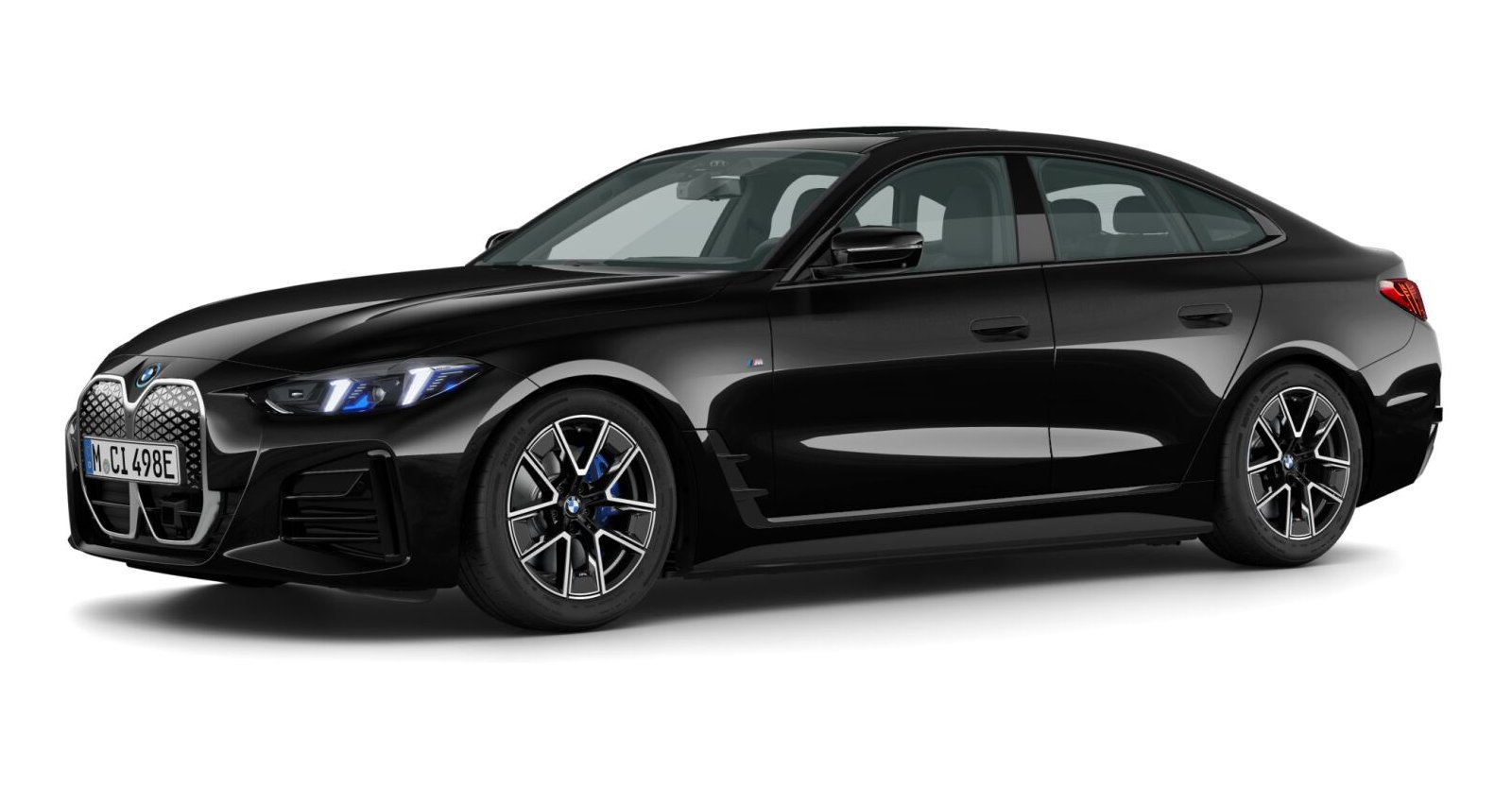 BMW i4 xDrive40 Gran Coupe in Schwarz von vorne BMW i4 xDrive40 Gran Coupe in Schwarz von vorne