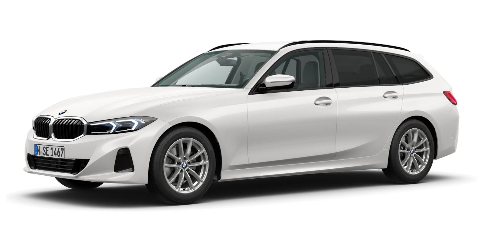 BMW 320i Touring in Weiß von vorne BMW 320i Touring in Weiß von vorne