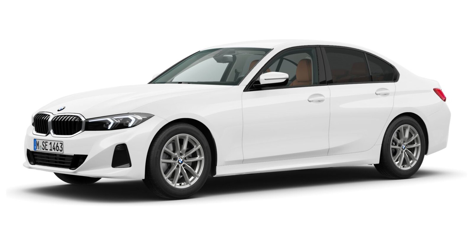 BMW 318i Limousine in Weiß von vorne