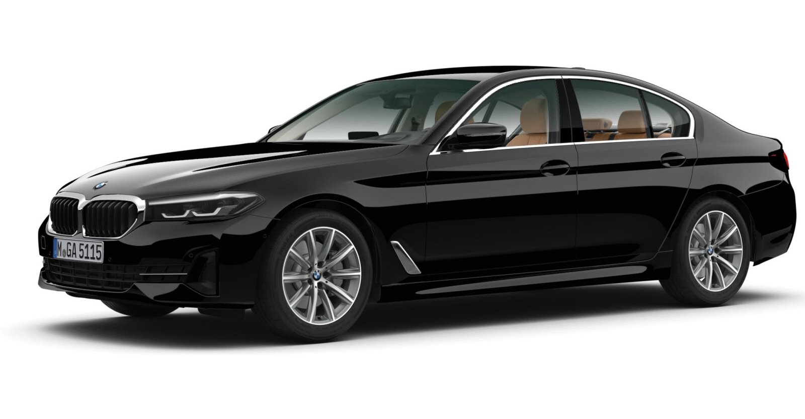 BMW BMW 5er in Schwarz von vorne BMW BMW 5er in Schwarz von vorne