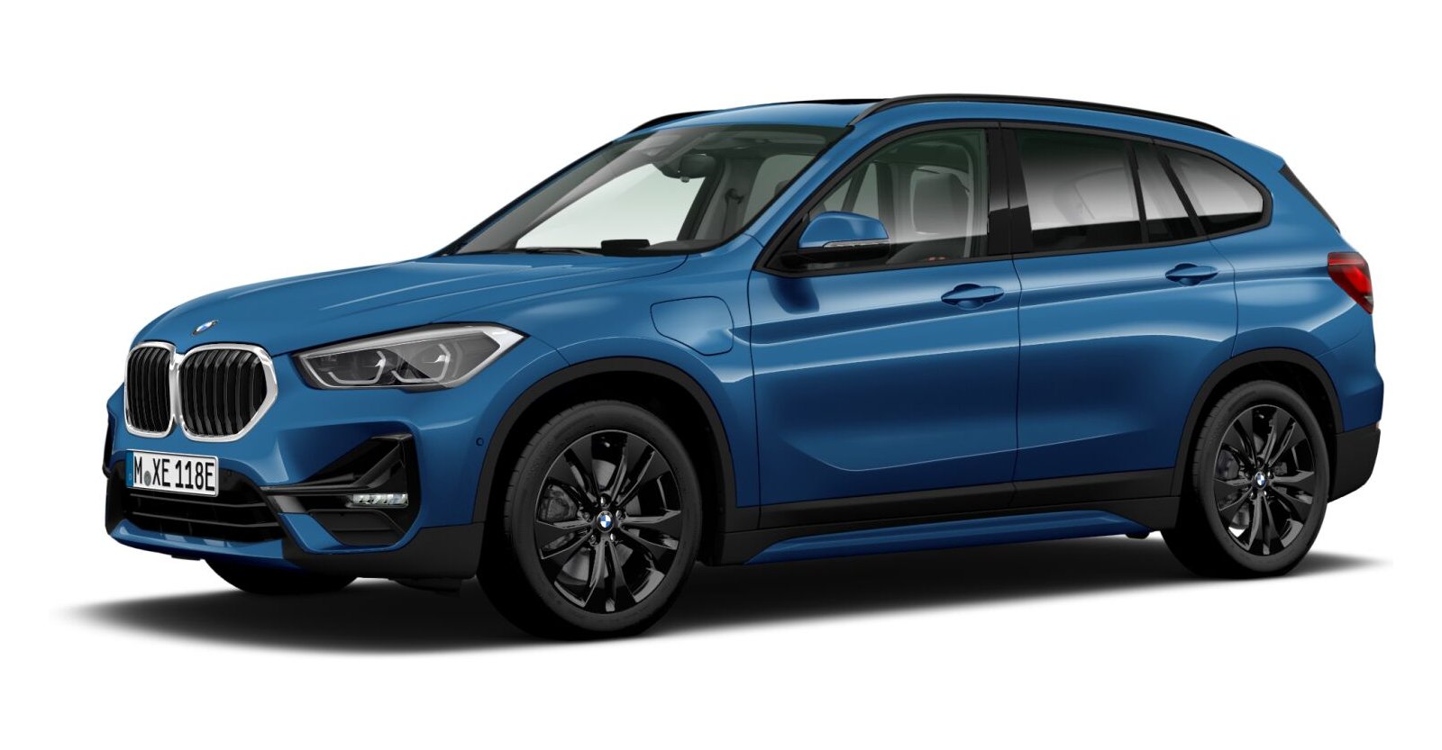 BMW X1 xDrive25e in Blau von vorne BMW X1 xDrive25e in Blau von vorne