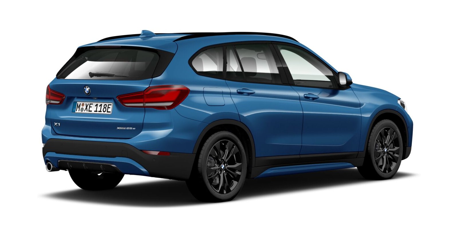 BMW BMW X in Blau von hinten