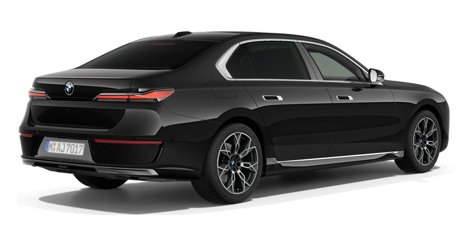 BMW BMW 7er in Schwarz von hinten BMW BMW 7er in Schwarz von hinten