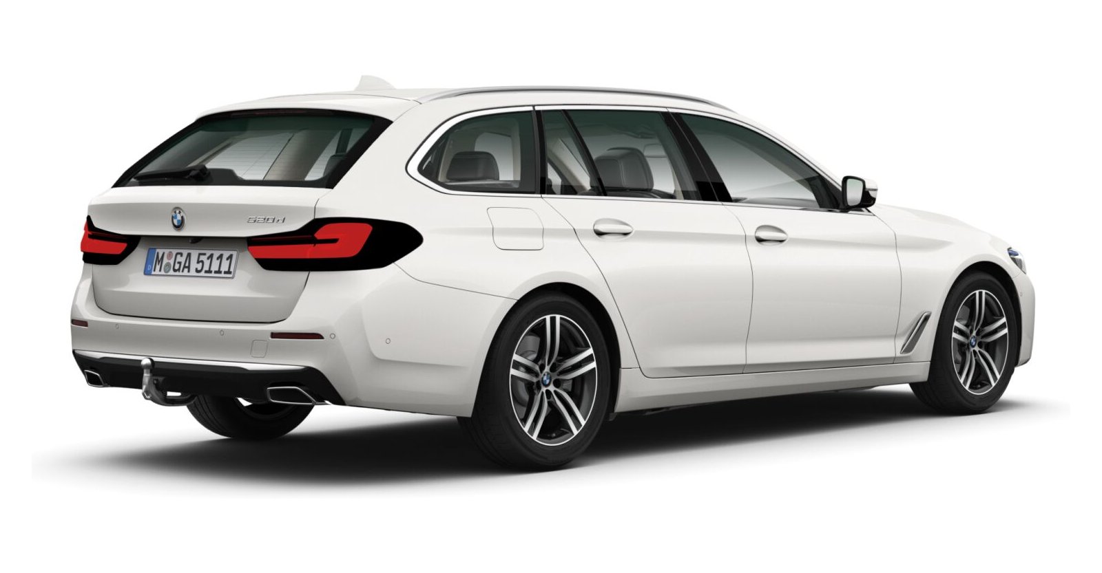 BMW BMW 5er in Weiß von hinten