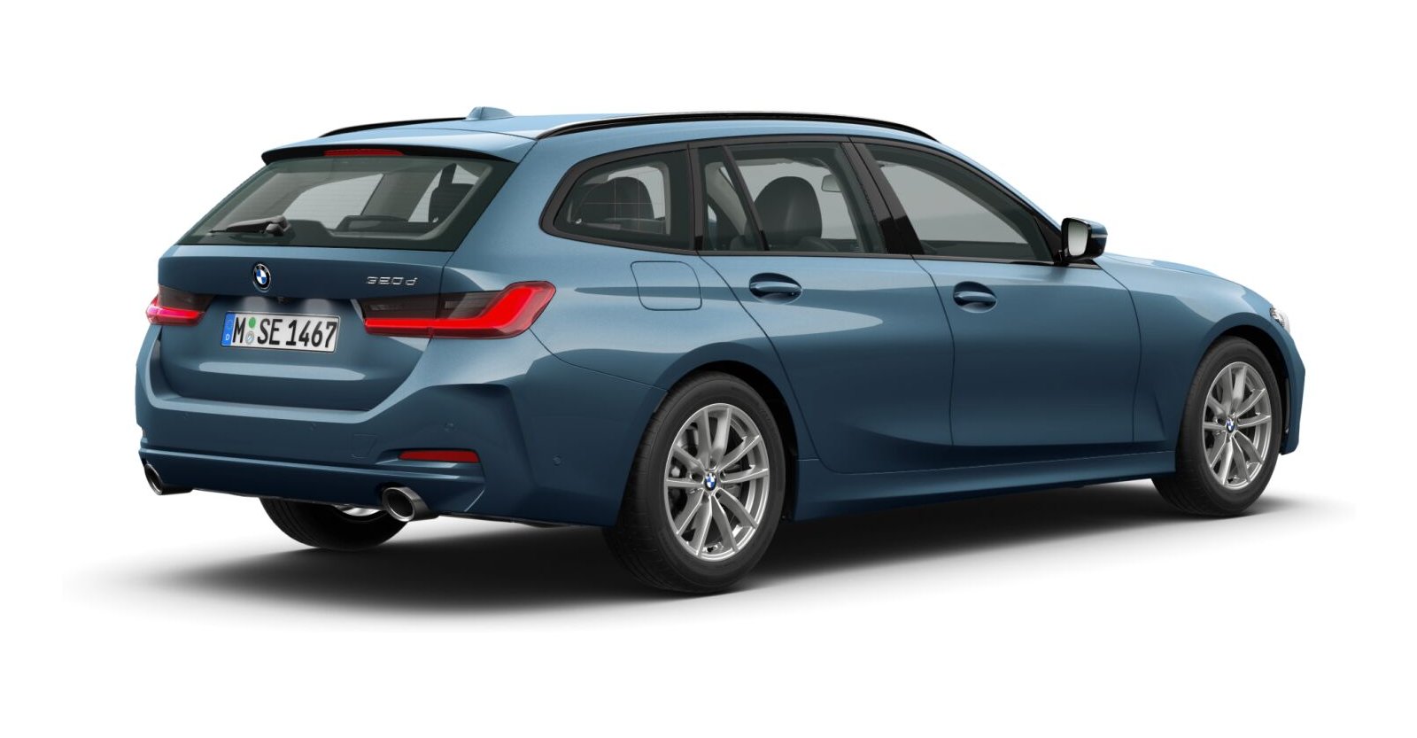 BMW BMW 3er in Blau von hinten