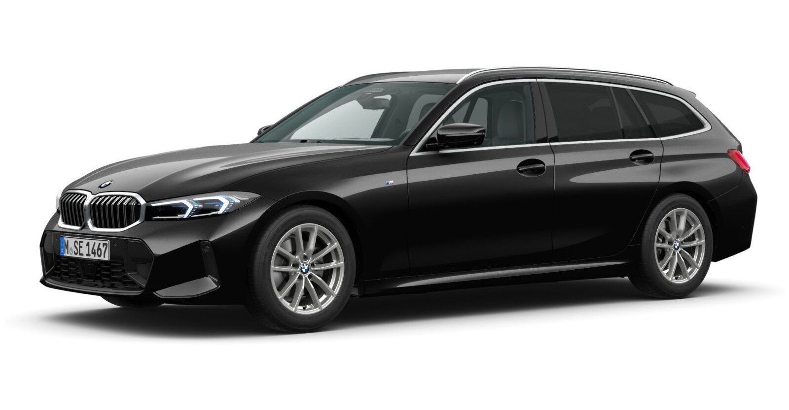 BMW BMW 3er in Schwarz von vorne