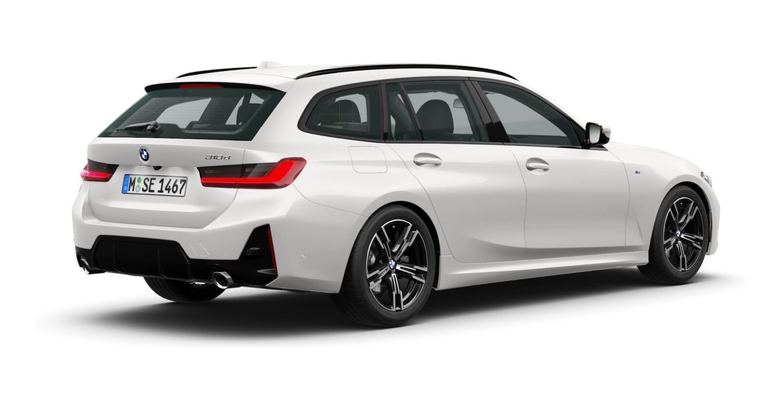 BMW BMW 3er in Weiß von hinten BMW BMW 3er in Weiß von hinten