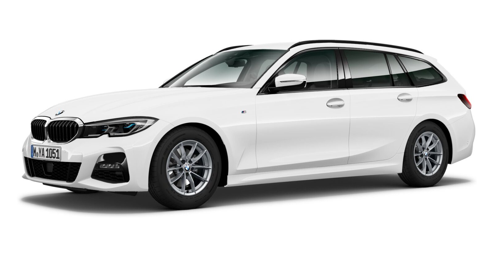 BMW 320d Touring in Weiß von vorne