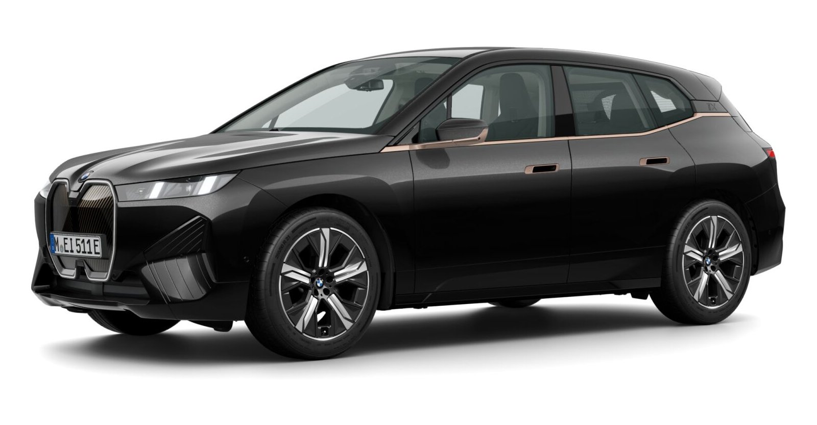 BMW iX xDrive45 in Schwarz von vorne
