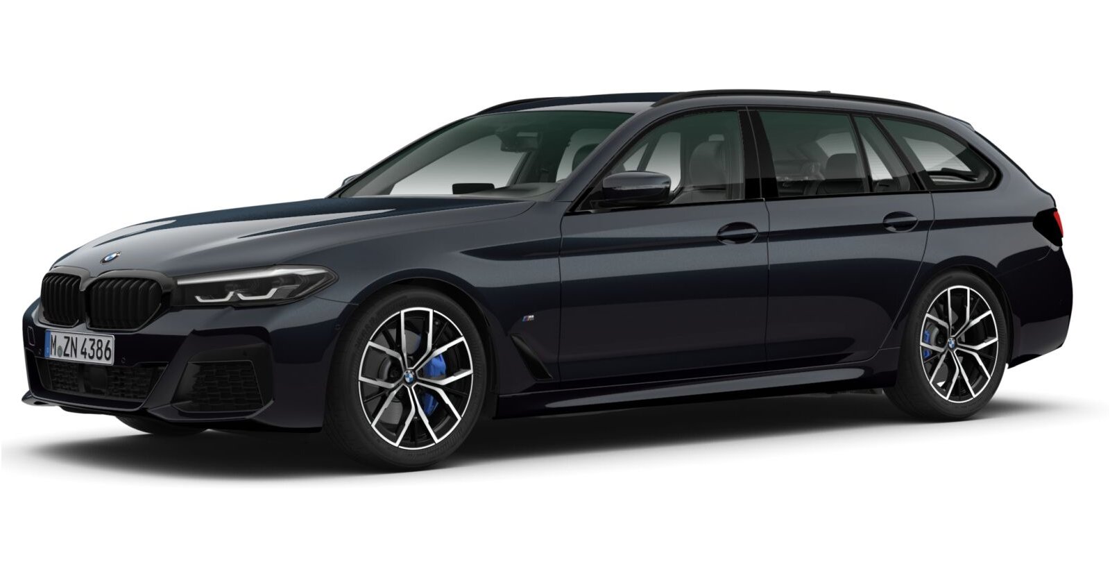 BMW 520d Touring in Schwarz von vorne