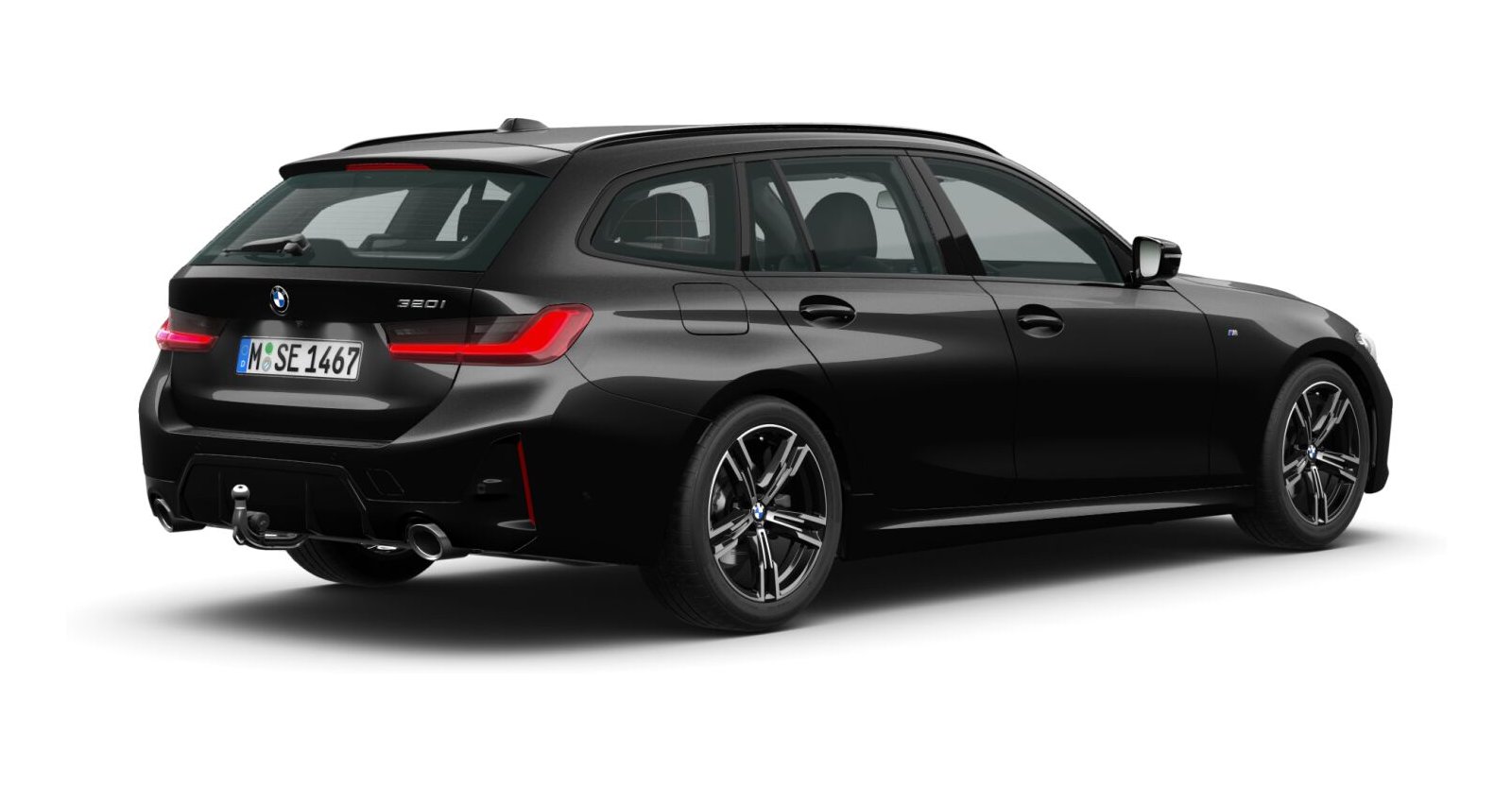 BMW BMW 3er in Schwarz von hinten