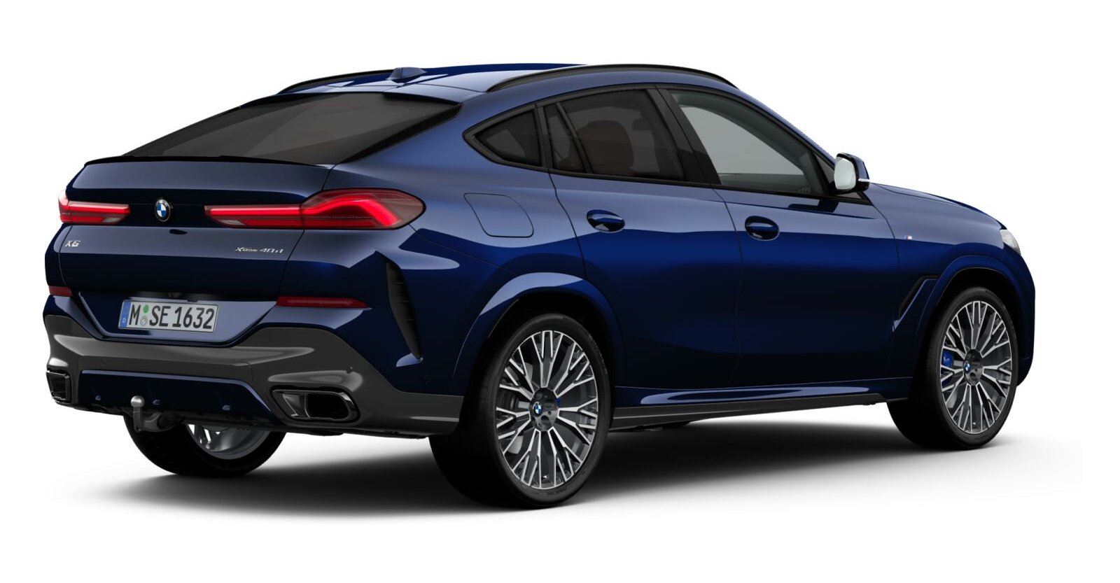 BMW BMW X in Blau von hinten BMW BMW X in Blau von hinten