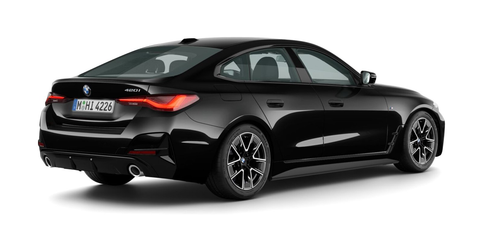 BMW BMW 4er in Schwarz von hinten